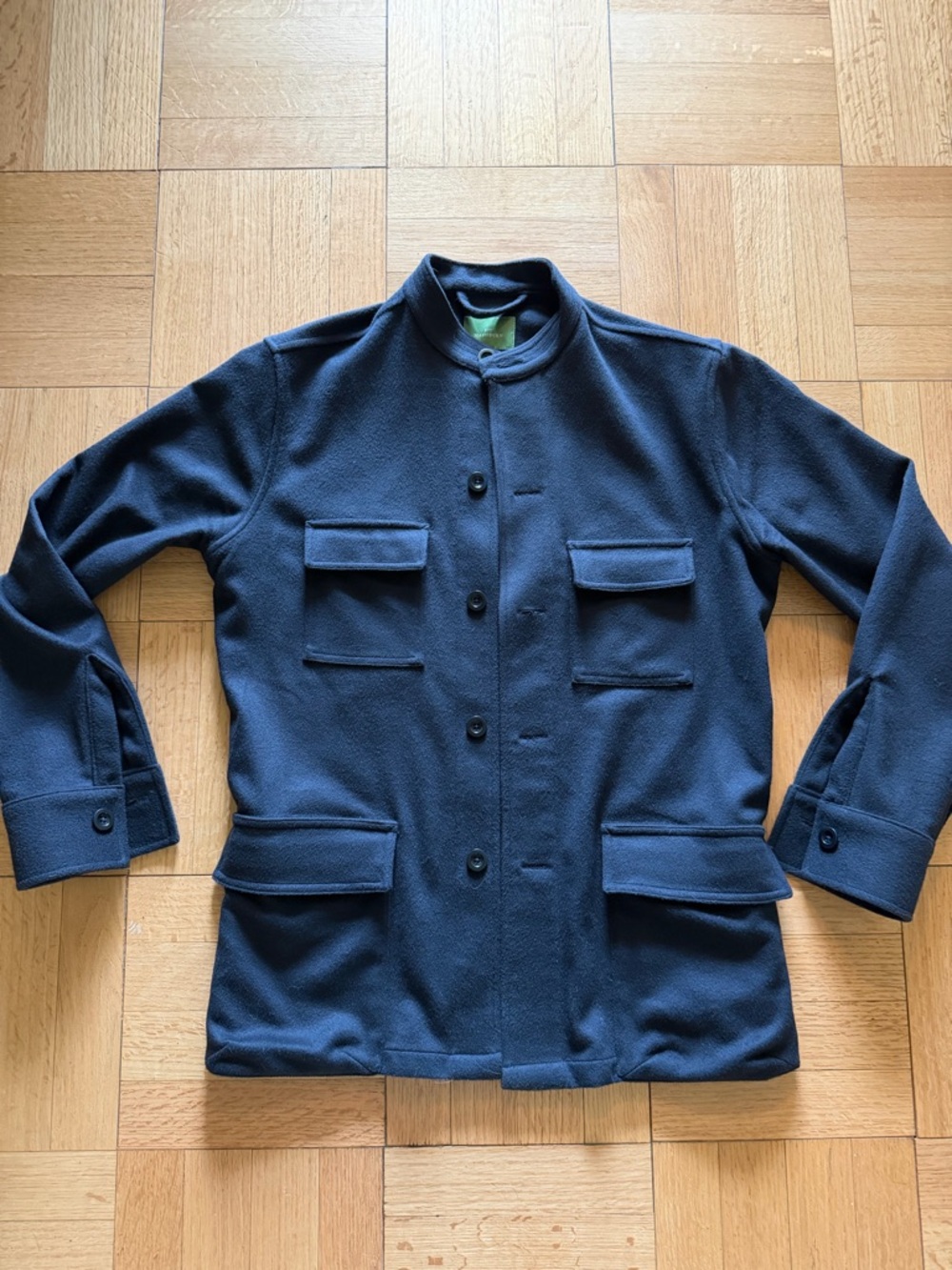 Sid Mashburn Navy Wool Coat with Green Label